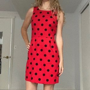 I Crew Polka Dot Red Dress